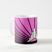 Art Deko Sonne pink Kaffeetasse (Vorderseite Links)
