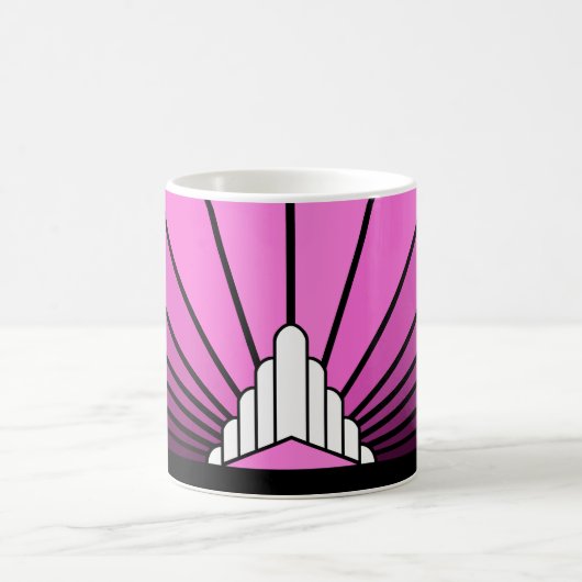 Art Deko Sonne pink Kaffeetasse (Mittel)