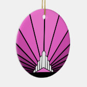 Art Deko Sonne pink Keramik Ornament (Rechts)