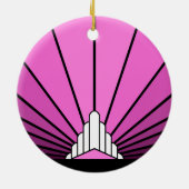 Art Deko Sonne pink Keramik Ornament (Hinten)