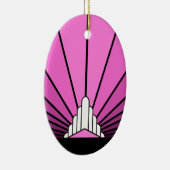 Art Deko Sonne pink Keramik Ornament (Rechts)