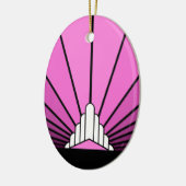 Art Deko Sonne pink Keramik Ornament (Links)