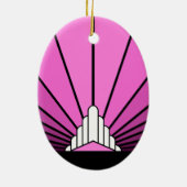Art Deko Sonne pink Keramik Ornament (Hinten)