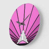 Art Deko Sonne pink Wall Uhr (Winkel)