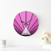 Art Deko Sonne pink Wall Uhr (Zuhause)
