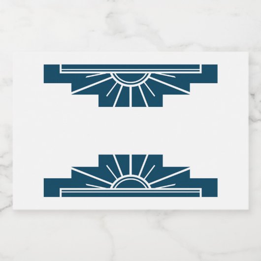 Art Deko Sonnenelement im Dunkeln aquamarin Lebensmitteletikett (Einzelnes Label)