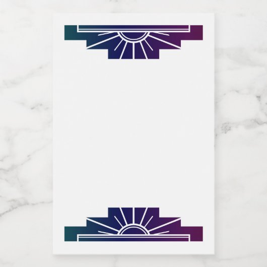 Art Deko Sonnenelement im Dunkeln Regenbogen Lebensmitteletikett (Einzelnes Label)