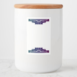 Art Deko Sonnenelement im Dunkeln Regenbogen Lebensmitteletikett