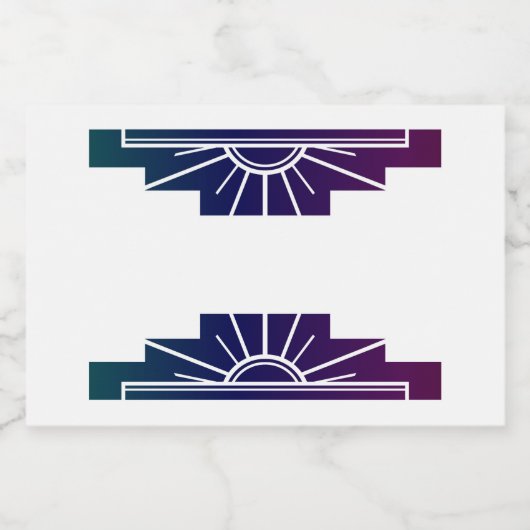 Art Deko Sonnenelement im Dunkeln Regenbogen Lebensmitteletikett (Einzelnes Label)