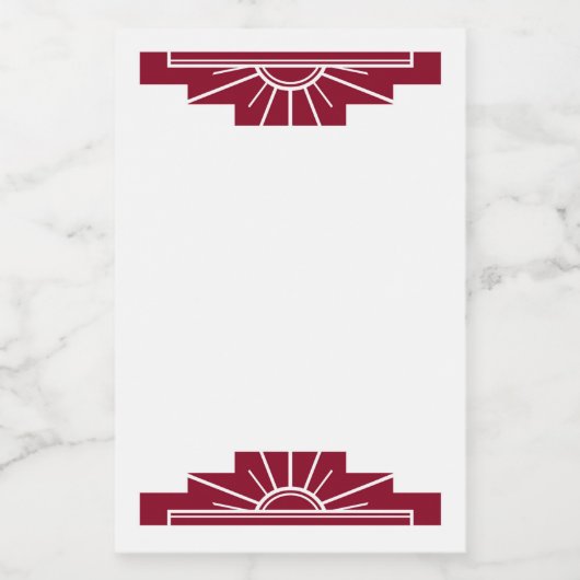 Art Deko Sonnenelement im Dunkelnarben Lebensmitteletikett (Einzelnes Label)