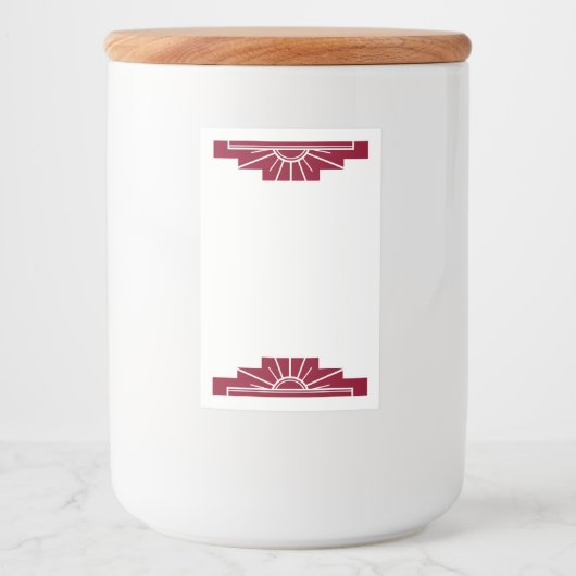 Art Deko Sonnenelement im Dunkelnarben Lebensmitteletikett (Vorderseite)