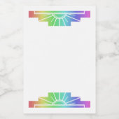 Art Deko Sonnenelement in blassem Regenbogen Lebensmitteletikett (Einzelnes Label)