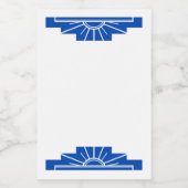 Art Deko Sonnenelement in dunkelblau Lebensmitteletikett (Einzelnes Label)