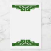 Art Deko Sonnenelement in dunkelgrün Lebensmitteletikett (Einzelnes Label)