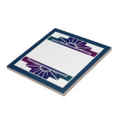 Art Deko Sonnenelement in dunklen Farben Fliese (Seite)