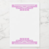 Art Deko Sonnenelement in hellrosa Lebensmitteletikett (Einzelnes Label)