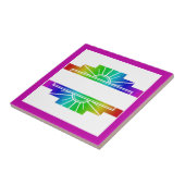 Art Deko Sonnenelement in Regenbogen Fliese (Seite)