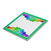 Art Deko Sonnenelement in Regenbogen Fliese (Seite)