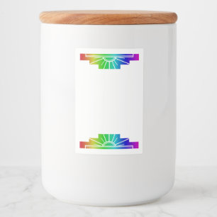 Art Deko Sonnenelement in Regenbogen Lebensmitteletikett