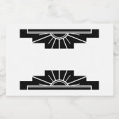 Art Deko Sonnenelement in Schwarz Lebensmitteletikett (Einzelnes Label)