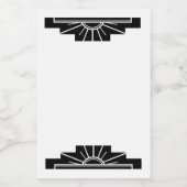 Art Deko Sonnenelement in Schwarz Lebensmitteletikett (Einzelnes Label)