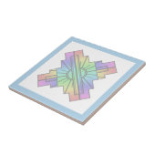 Art Deko Sonnenelement in weichen Pastelltönen Fliese (Seite)