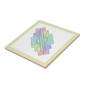 Art Deko Sonnenelement in weichen Pastelltönen Fliese (Seite)