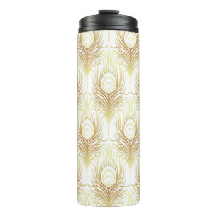 Art Deko Stil geometrische nahtlose Muster in schw Thermosbecher