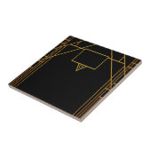 Art Deko Stil Muster in Schwarz und Gold Fliese (Seite)