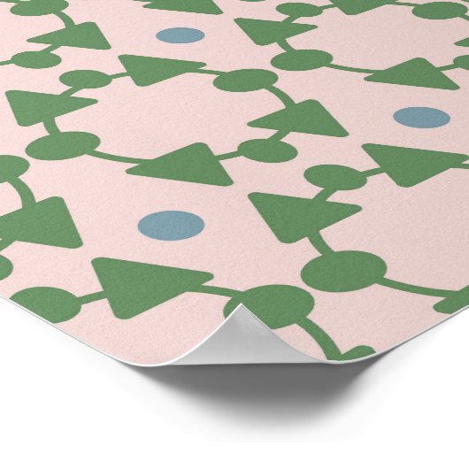 Art Deko Stil Rosa und Weiß Grün (Ecke)