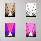 Art Deko sun Bilderwand Sets (Vorderseite)