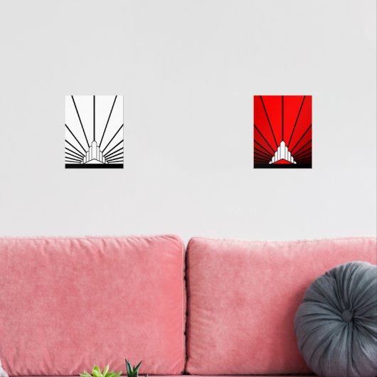 Art Deko sun Bilderwand Sets (Wohnzimmer)