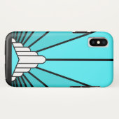 Art Deko sun in aqua Case-Mate iPhone Hülle (Rückseite (Horizontal))