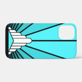 Art Deko sun in aqua Case-Mate iPhone Hülle (Rückseite (Horizontal))