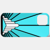 Art Deko sun in aqua Case-Mate iPhone Hülle (Rückseite (Horizontal))