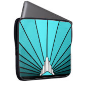 Art Deko sun in aqua Electronics Bag Laptopschutzhülle (Vorne Rechts)