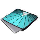 Art Deko sun in aqua Electronics Bag Laptopschutzhülle (Vorne Knopf)
