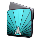 Art Deko sun in aqua Electronics Bag Laptopschutzhülle (Vorderseite Links)
