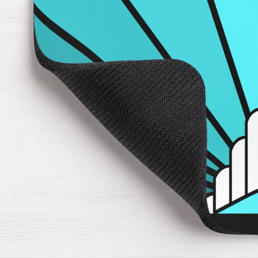 Art Deko sun in aqua Mousepad (Ecke)