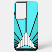 Art Deko sun in aqua Samsung Galaxy Hülle (Rückseite)