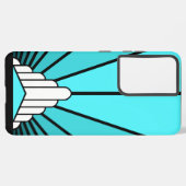 Art Deko sun in aqua Samsung Galaxy Hülle (Rückseite (Horizontal))