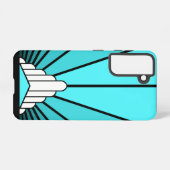 Art Deko sun in aqua Samsung Galaxy Hülle (Rückseite (Horizontal))