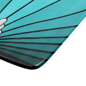 Art Deko sun in aqua Schneidebrett (Ecke)