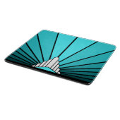 Art Deko sun in aqua Schneidebrett (Ecke)