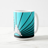 Art Deko sun in Aqua Tasse (VorderseiteRechts)
