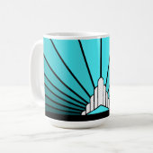 Art Deko sun in Aqua Tasse (Vorderseite Links)
