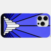 Art Deko Sun in blau Case-Mate iPhone Hülle (Rückseite (Horizontal))