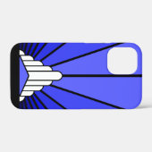 Art Deko Sun in blau Case-Mate iPhone Hülle (Rückseite (Horizontal))