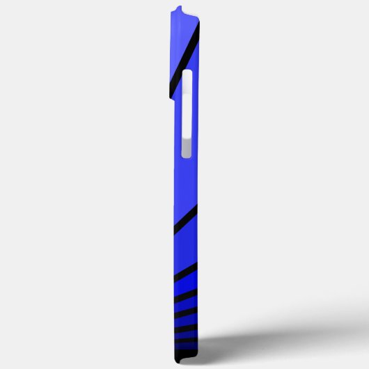 Art Deko Sun in blau Case-Mate iPhone Hülle (Rückseite / Links)