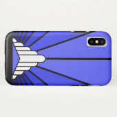 Art Deko Sun in blau Case-Mate iPhone Hülle (Rückseite (Horizontal))